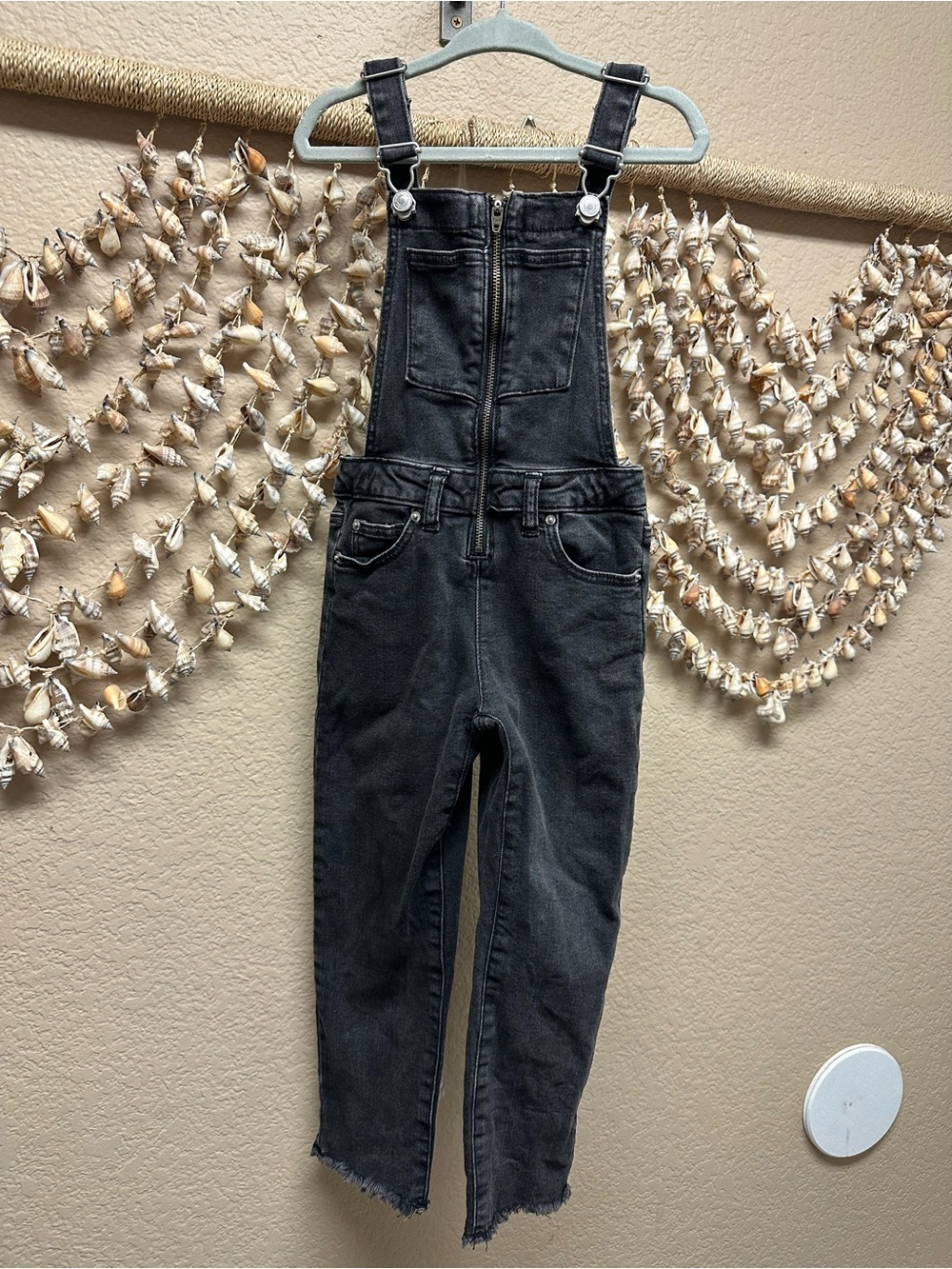 Girls ZARA Black Denim Overalls - 4-5 Years